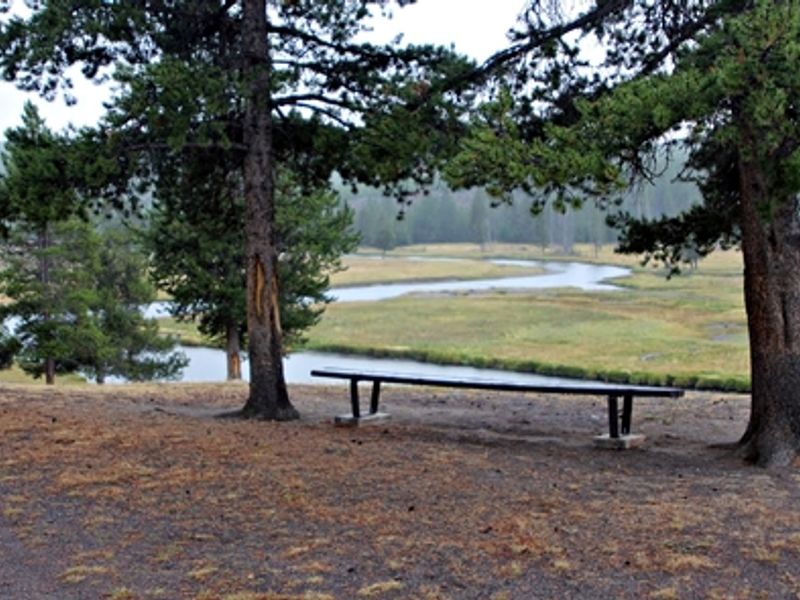 Bench overlooking Firehole River