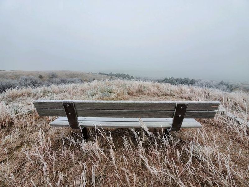 Frosty fall day at the Beaver Creek overlook.