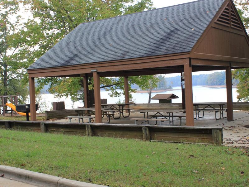 Welcome to Rudd's Creek Campground! This picture is of the shelter located inside the campground. This shelter is only available to the campers. It is located near the swimming area that is inside the campground. 