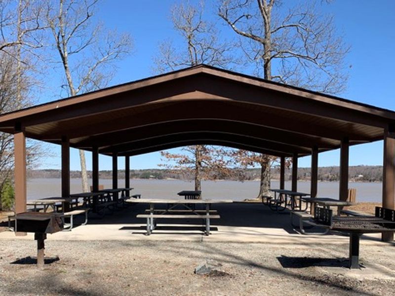 This is the shelter at Buffalo Park. It has grills and picnic tables.