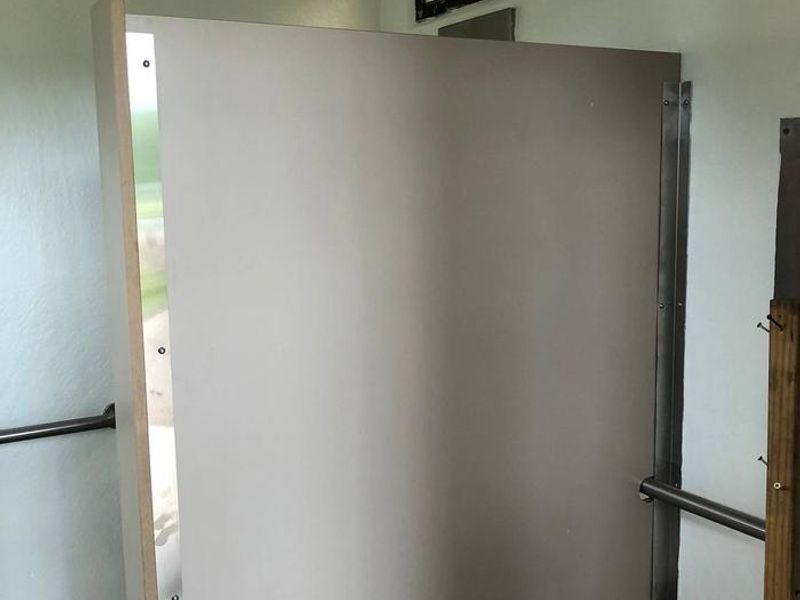 New partitions installed and freshly pained shower house 2020. 