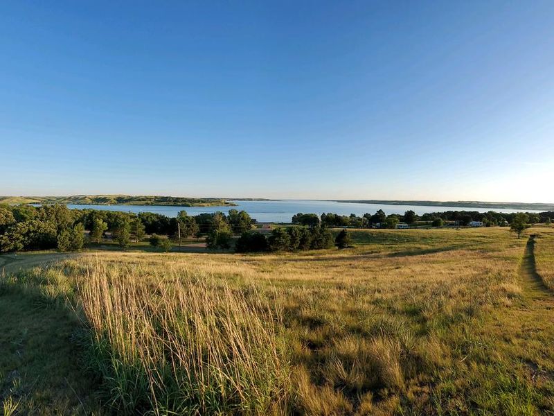 View of the bay at Beaver Creek from the top of the hill where hole #9 of the disk golf course is located.