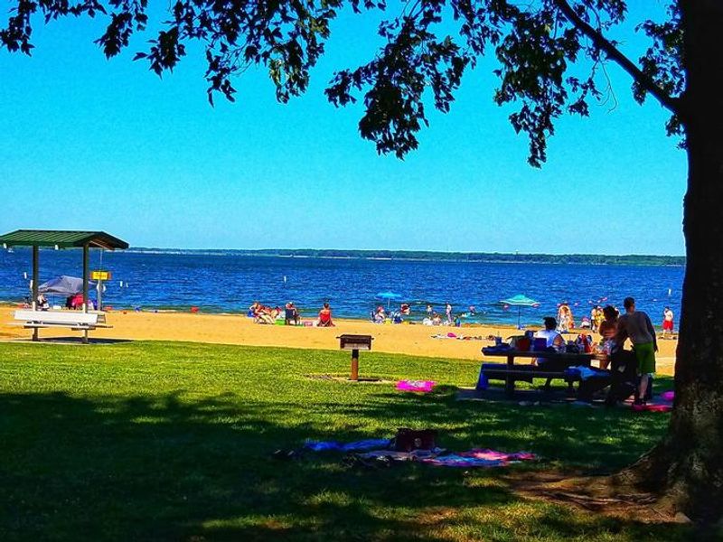 A view of the South Sandusky Beach and picnic sites.