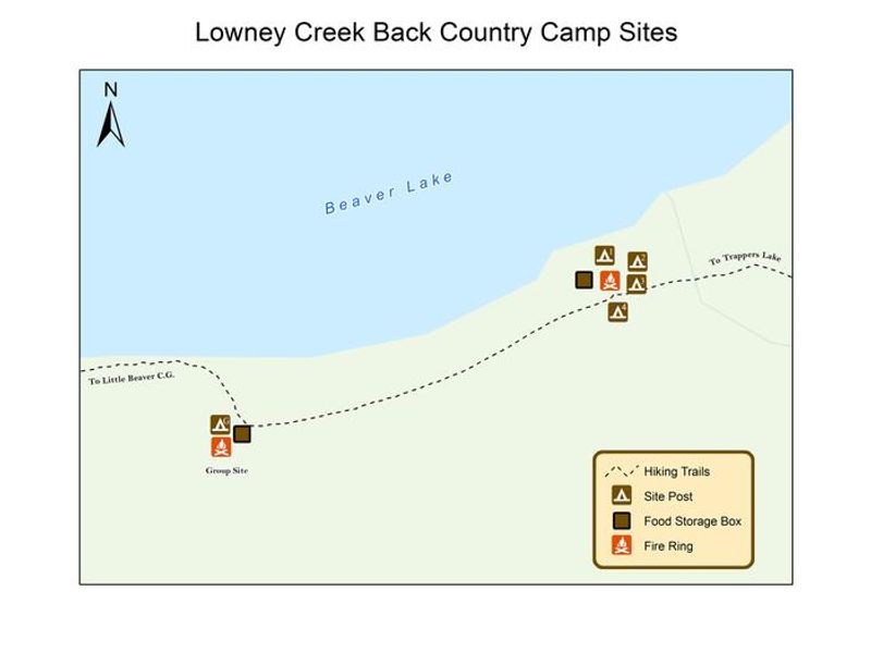 Lowney Creek Back Country  Campground Map