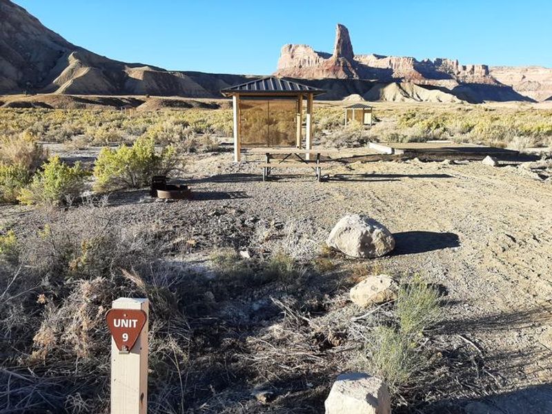 Shade structures in campsites