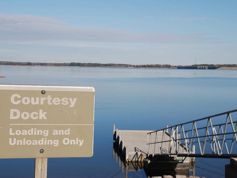 Courtesy dock at boat ramp for use while launching and loading/unloading boats only.