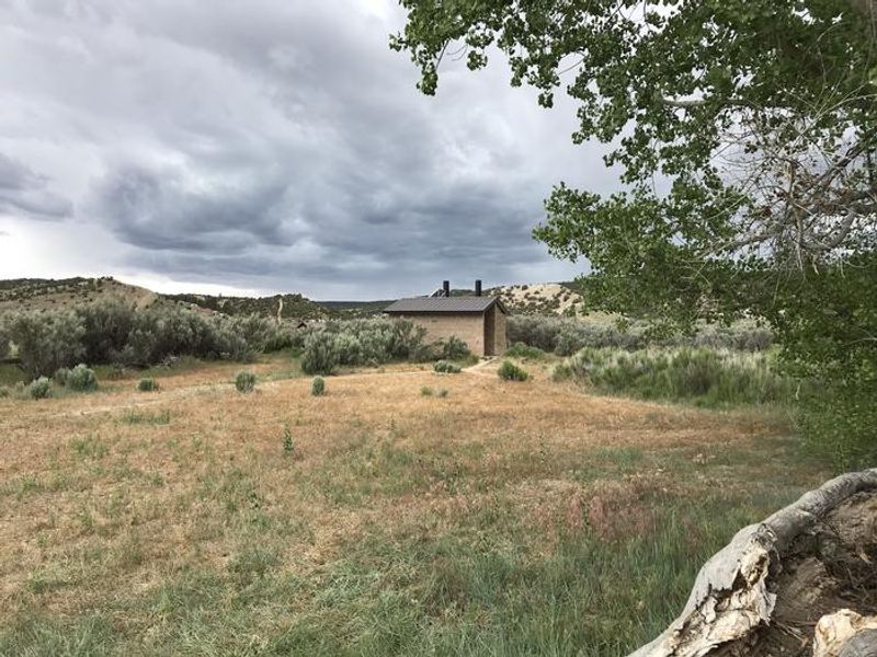 Vault toilet at Deerlodge Campground