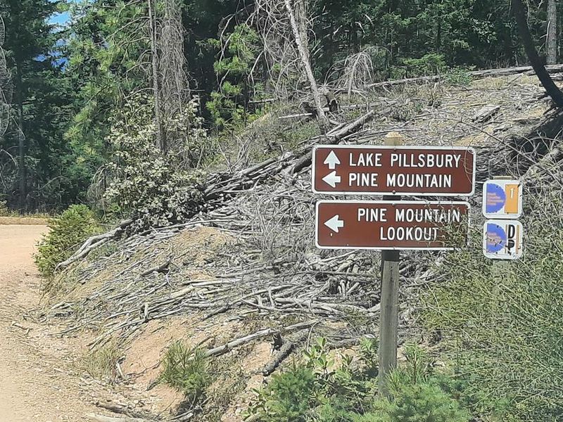 Traveling north on M1/Elk Mountain Road, you'll see this sign for the left turn onto 18N05 to the Lookout.
