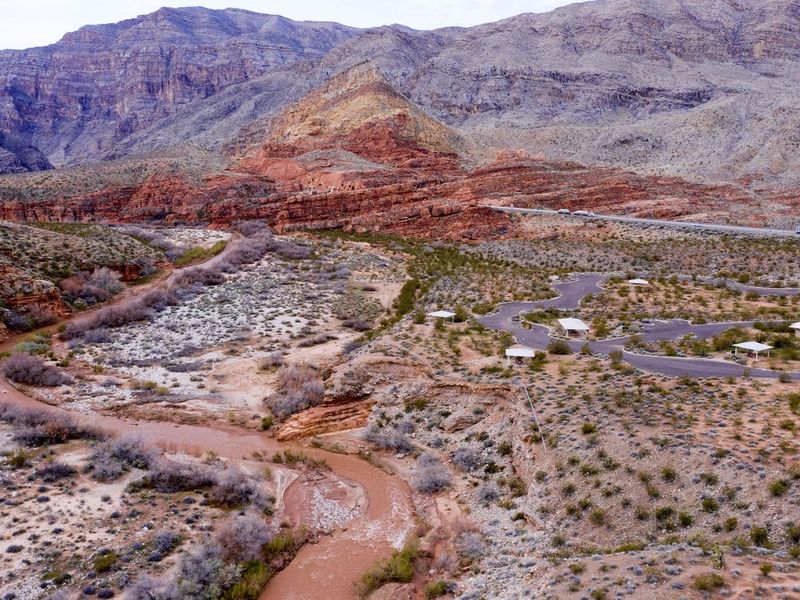 Virgin River flowing next to the Lower Loop in the Virgin River Canyon Recreation Area
