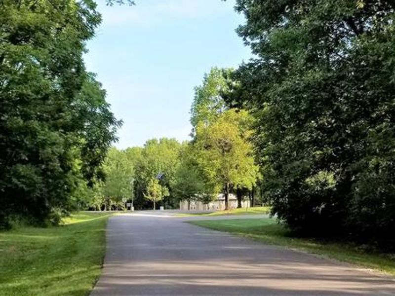 Roadway to main Comfort Station within Gun Creek Campground.