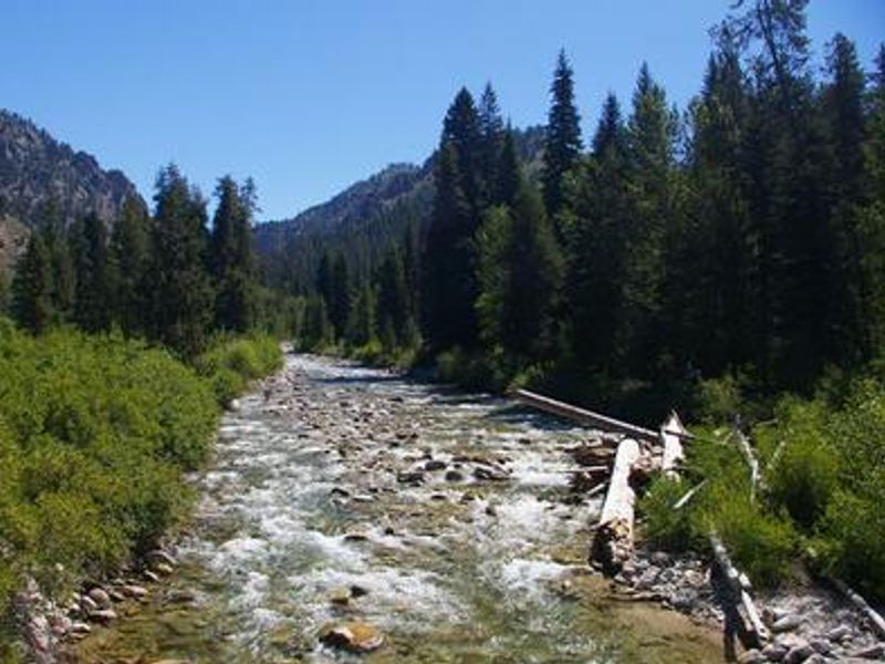 Deer Park Cabin is very close to the North Fork of the Boise River.