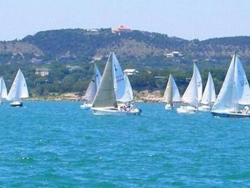 Local sail boats on the lake near Potters Creek Park.