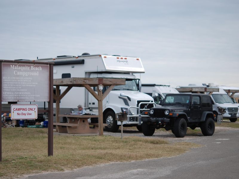 Back-in sites on gravel with a shade-covered picnic bench is a favorite camping choice.