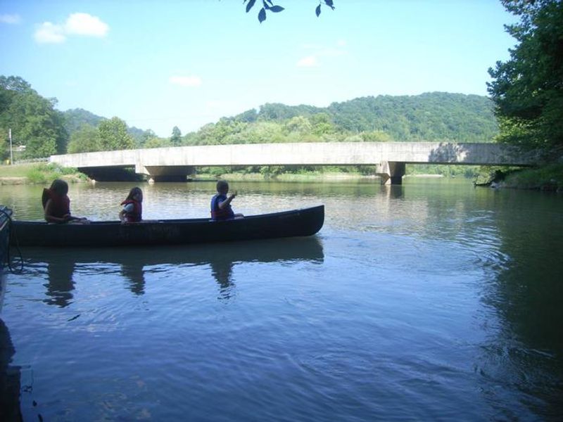 Visitors enjoy canoeing at German Bridge (Dewey Lake's head waters). 