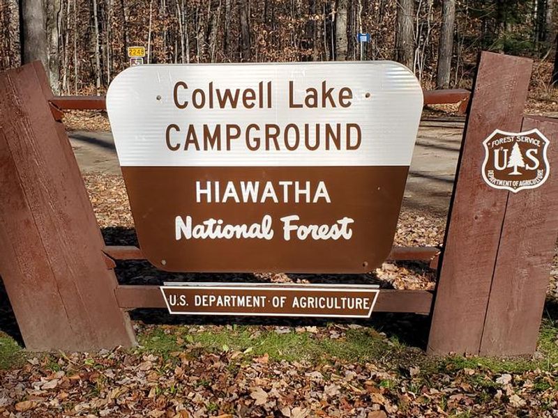 Sign located at Colwell Lake Campground