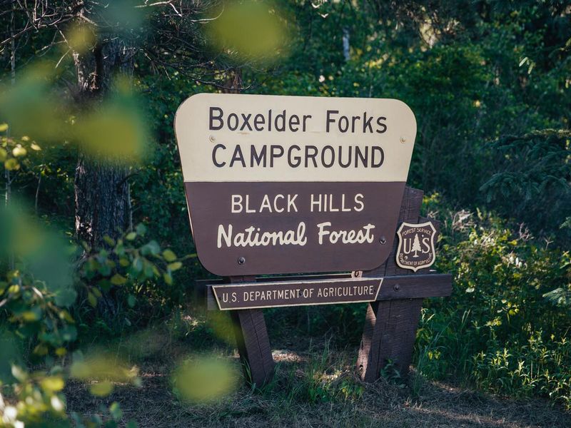 Boxelder Forks Campground Entrance sign