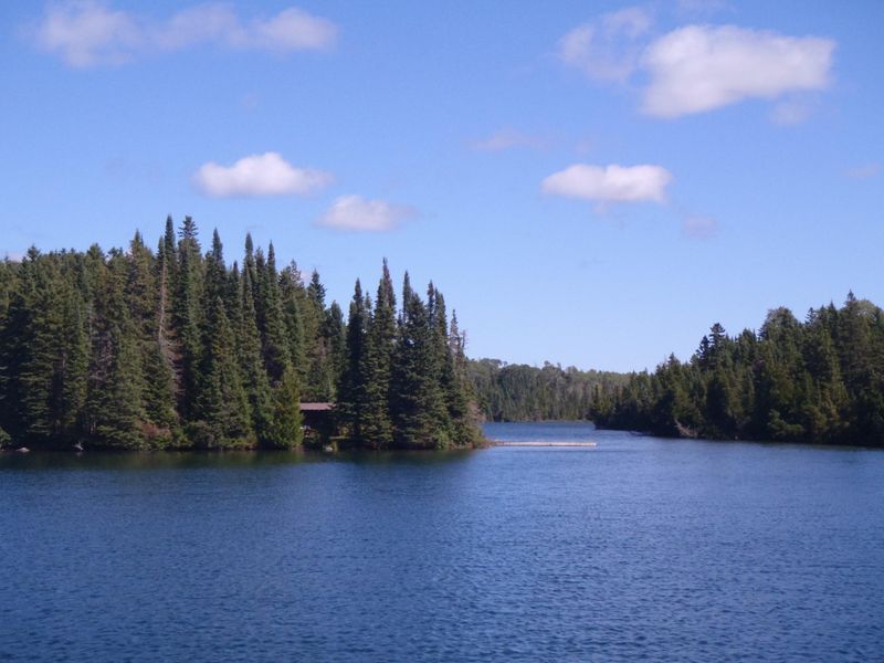 Birch Island Campground from the water.