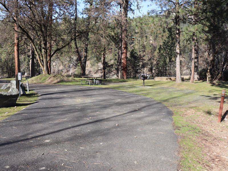One of two pull-through RV sites offered at Pink House Recreation Site.