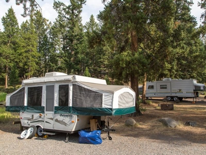 RVs at the Tower Fall Campground