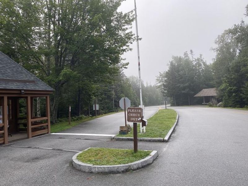 Camper check out information- sign stating please check out. 