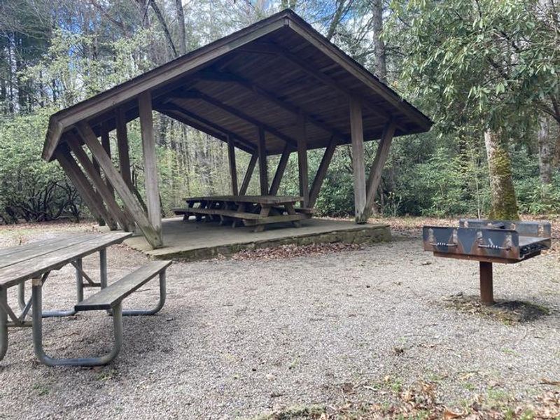 Pavilion in parking area