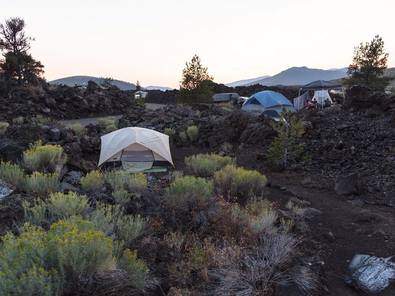 The Lava Flow Campground offers a unique camping experience and is conveniently located near the park visitor center and popular trails.