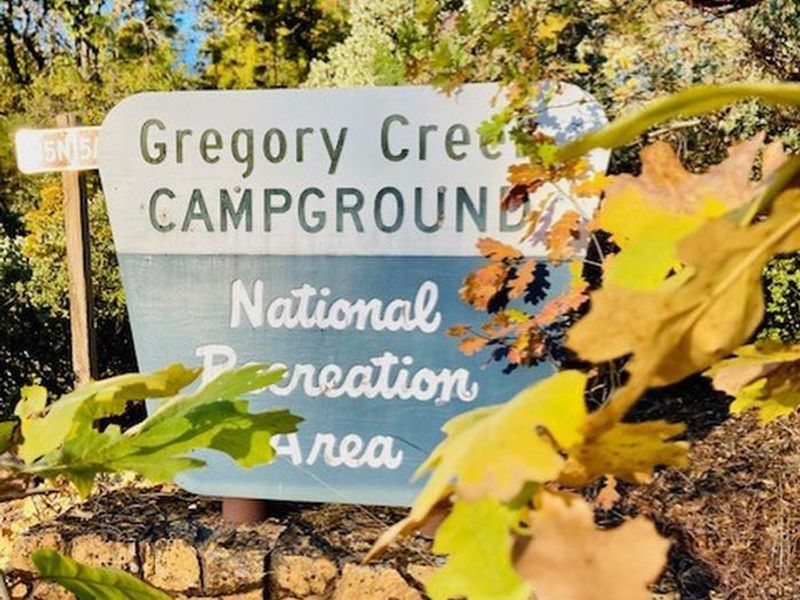 Gregory Creek Sign in the Fall
