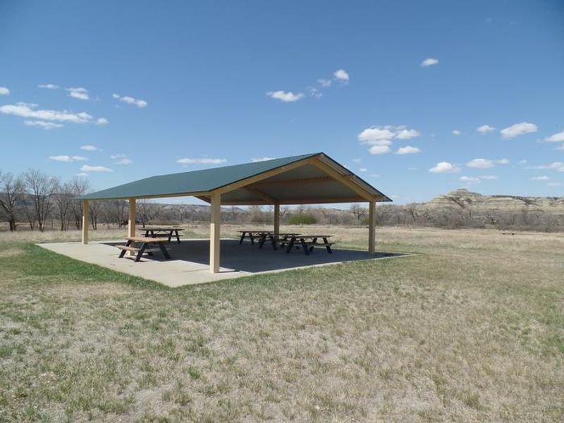 Enjoy a nice meal under the shade of the pavilion. 