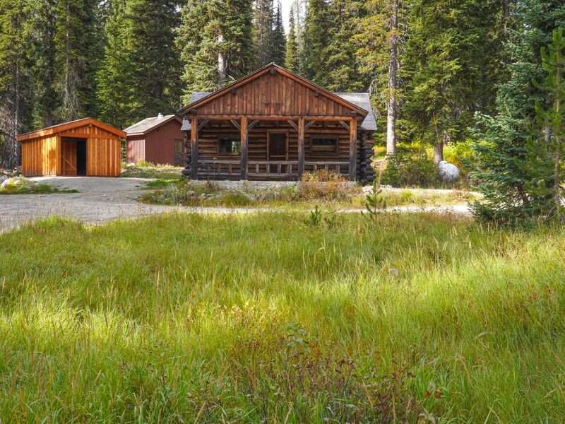 Cabin, barn and bathroom