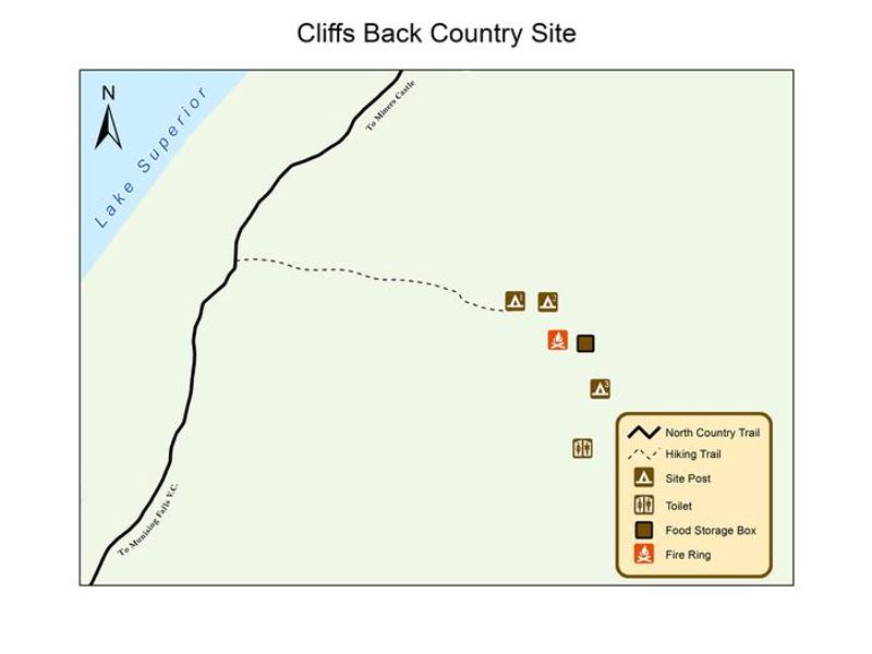 Cliffs Back Country Campground Map