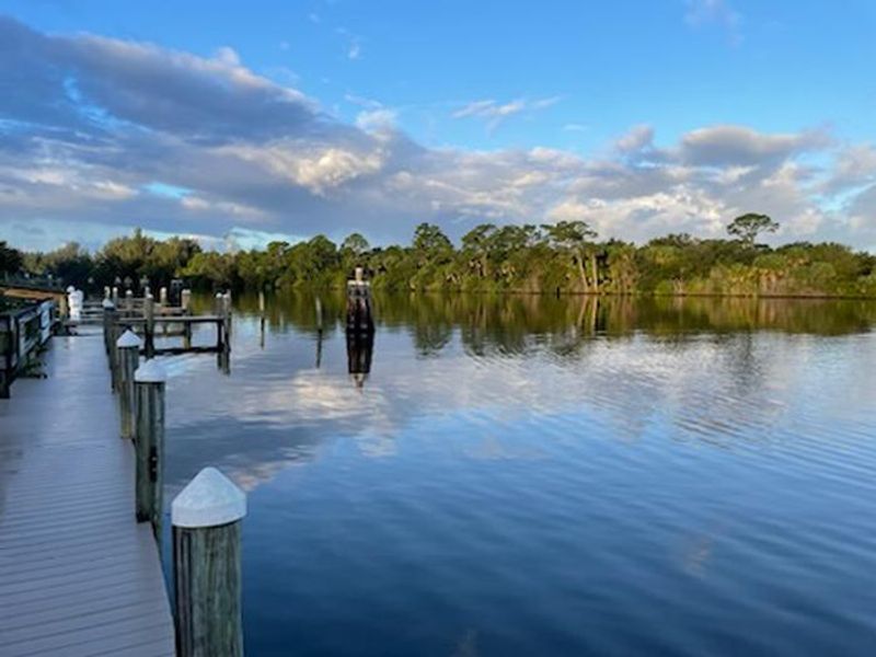 View of boat camping sites from courtesy dock
