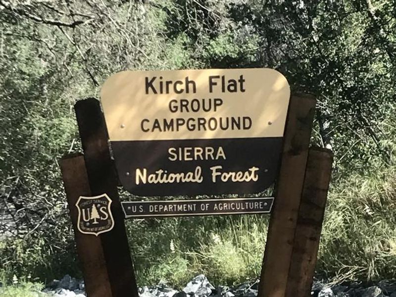 Entrance sign to the Kirch Flat Group Campground.