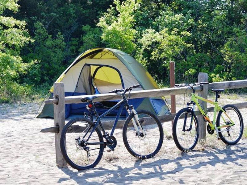 One of the campsites within the Sandy Hook Campground