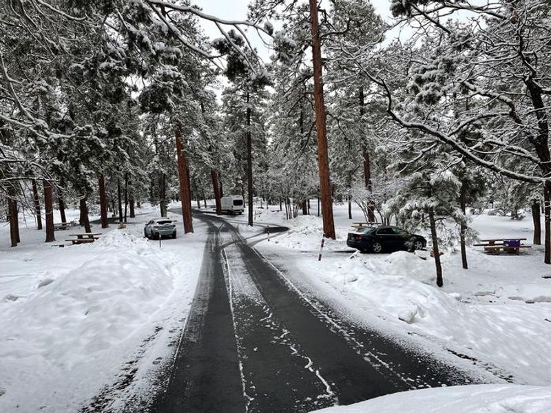 Be prepared Mather Campground is above 6400' and can have snow Winter Spring or Fall. Snow can remain a week or weekend at a time. Check web cams and weather forcast.