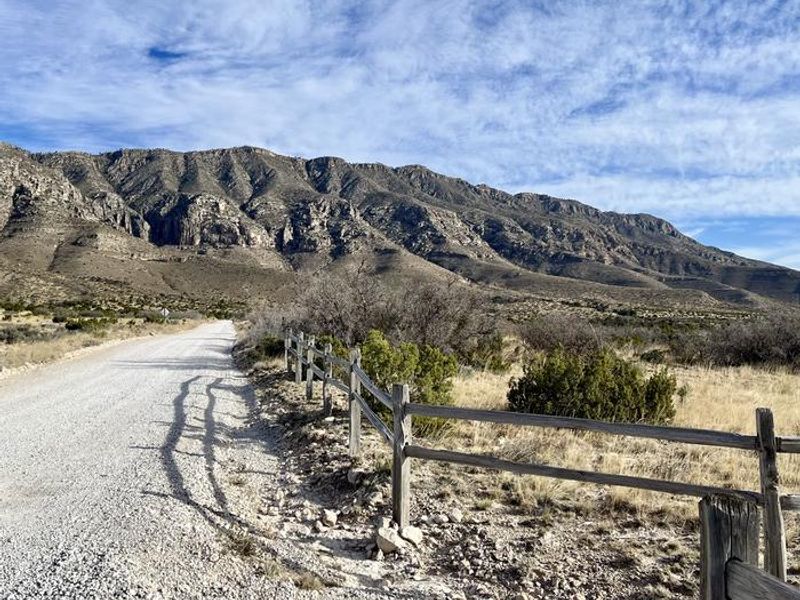 Road leading to the Frijole Ranch area.