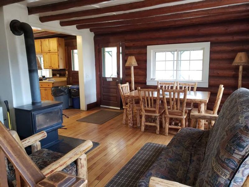 Main living area, propane fireplace