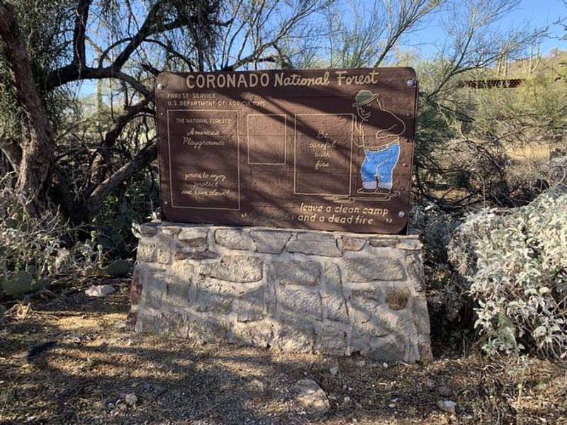 Signage at the picnic area.