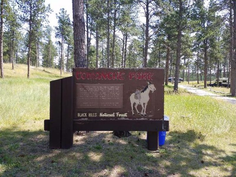 Sign with history on how Comanche got it name