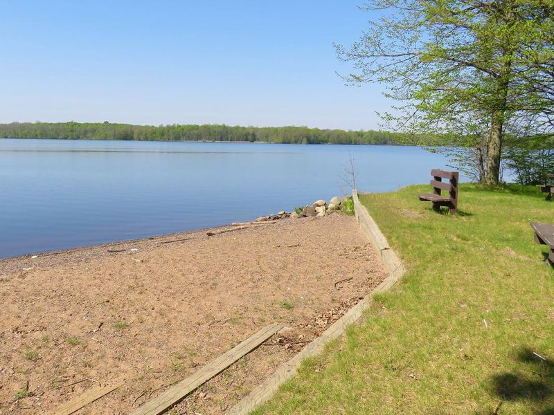 View of the lake from the beach
