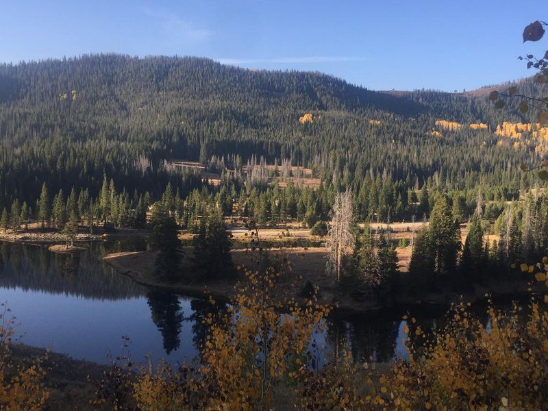 Hahns Peak Lake Campground and Day Use Area view from drive in