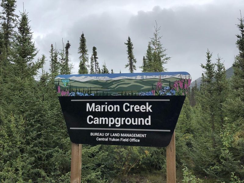 Marion Creek Campground is located 65 miles north of the Arctic Circle near Coldfoot, Alaska.