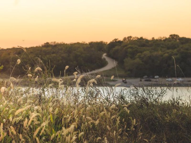 Sunset from Sanders Mound in Overlook Park looking towards Boat Ramp 1