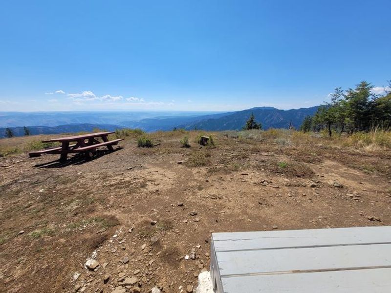 Views from the kitchen porch and picnic table area. 