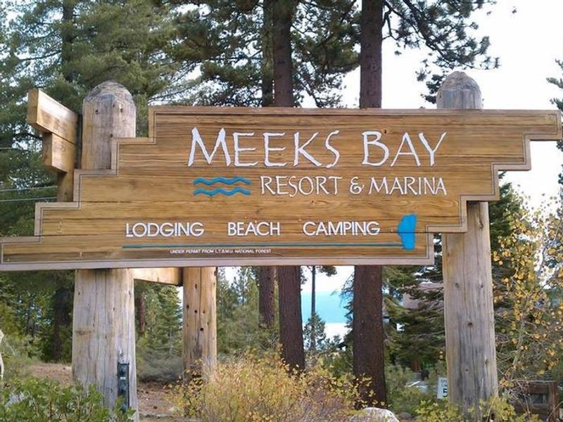 You have arrived!  Meeks Bay entry sign.