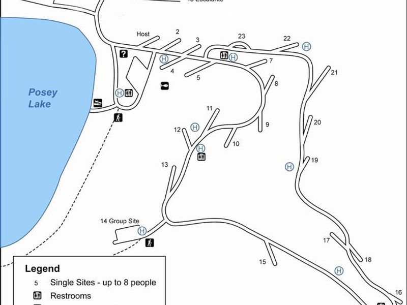 Posey Lake Campground and Day Use area Map