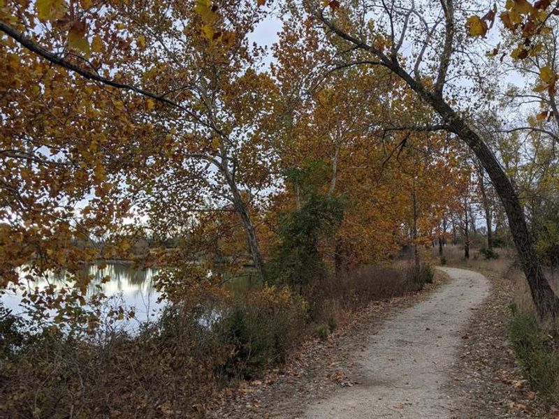 Looking down the Outlet Park trail