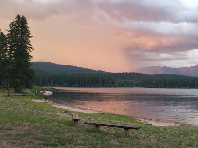 View from Seeley Lake swim beach. 