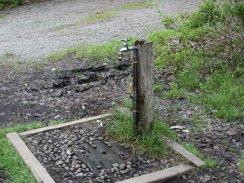 water spigot for filling containers (NOT a dishwashing station)