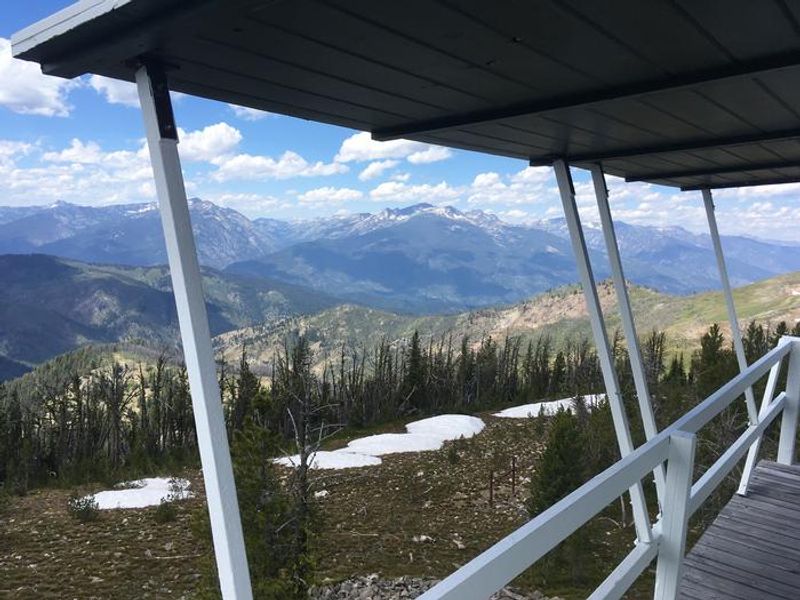 The view from the catwalk of an old fire lookout