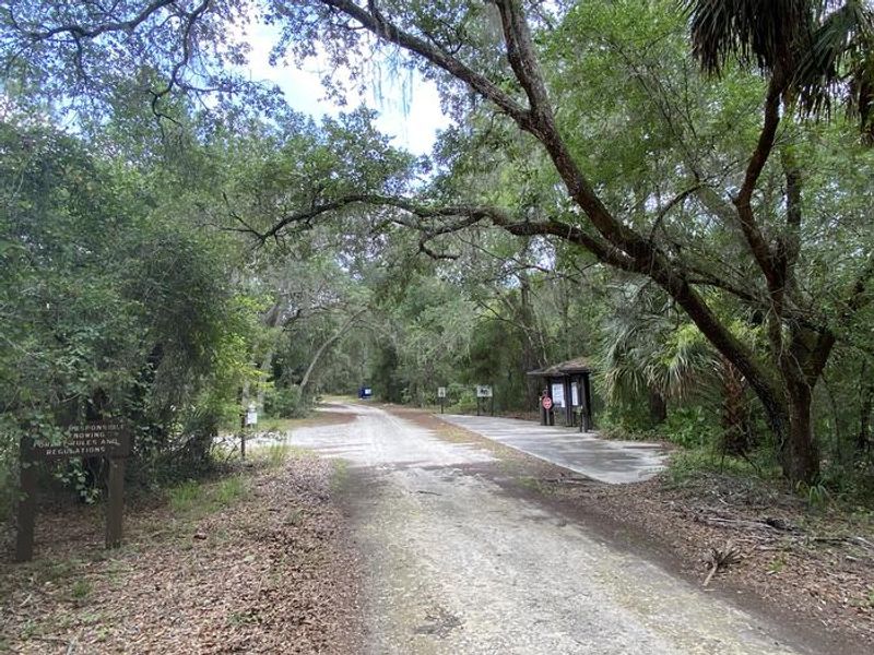 A photo of facility Big Bass Campground entrance and fee kiosk.